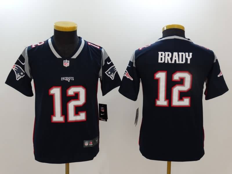 Kids New England Patriots BRADY #12 Dark Blue NFL Jersey