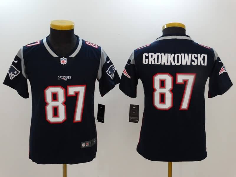 Kids New England Patriots GRONKOWSKI #87 Dark Blue NFL Jersey