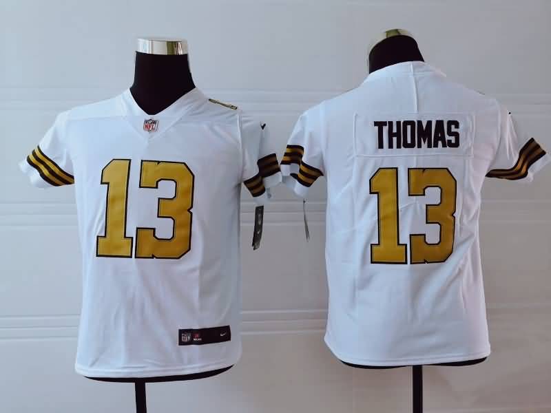 Kids New Orleans Saints THOMAS #13 White NFL Jersey 02