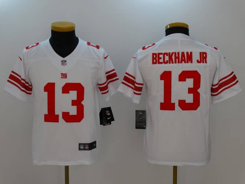 Kids New York Giants BECKHAM JR #13 White NFL Jersey