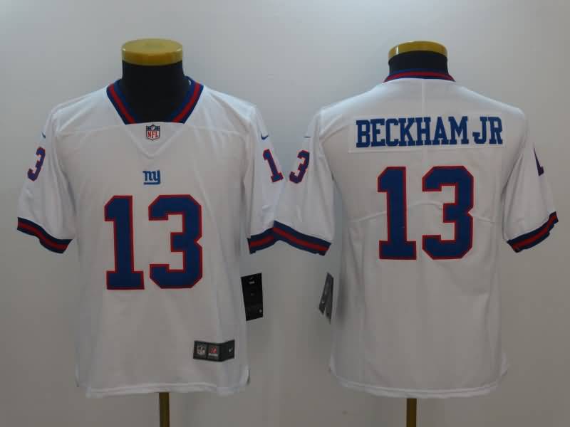 Kids New York Giants BECKHAM JR #13 White NFL Jersey 02