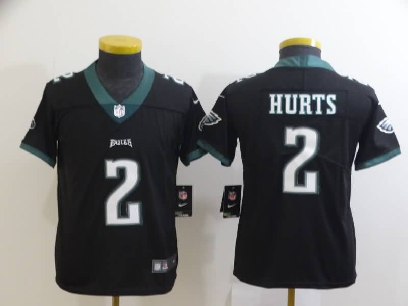 Kids Philadelphia Eagles HURTS #2 Black NFL Jersey