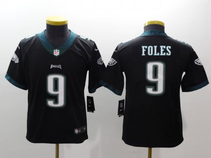 Kids Philadelphia Eagles FOLES #9 Black NFL Jersey