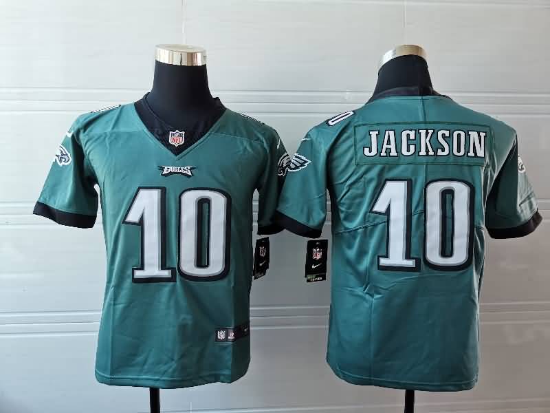 Kids Philadelphia Eagles JACKSON #10 Green NFL Jersey