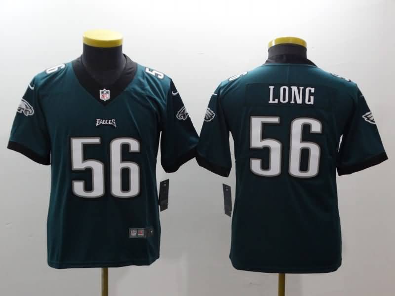 Kids Philadelphia Eagles LONG #56 Green NFL Jersey