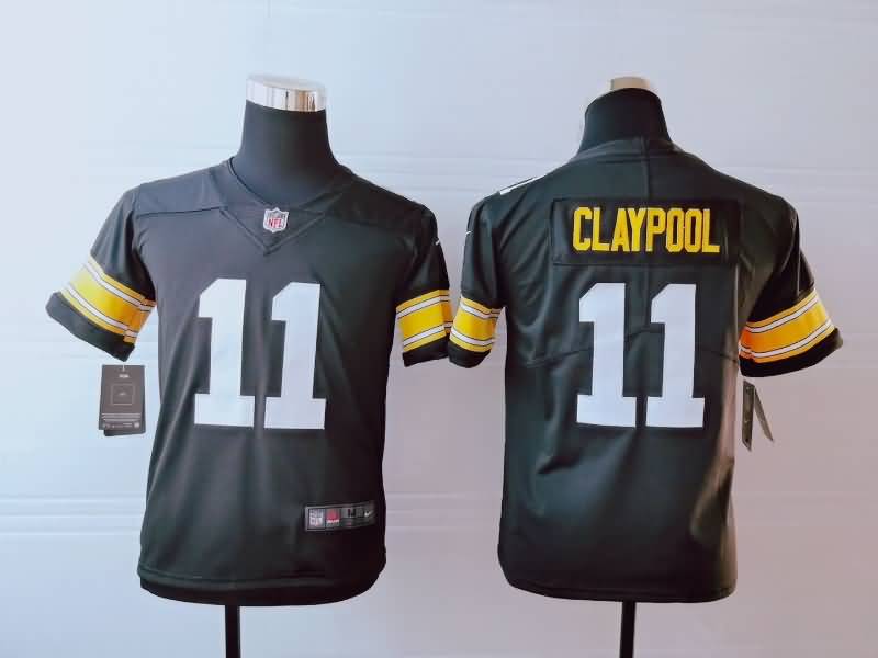 Kids Pittsburgh Steelers CLAYPOOL #11 Black NFL Jersey 02