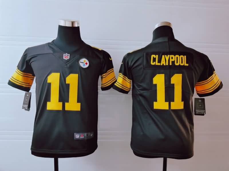 Kids Pittsburgh Steelers CLAYPOOL #11 Black NFL Jersey 03