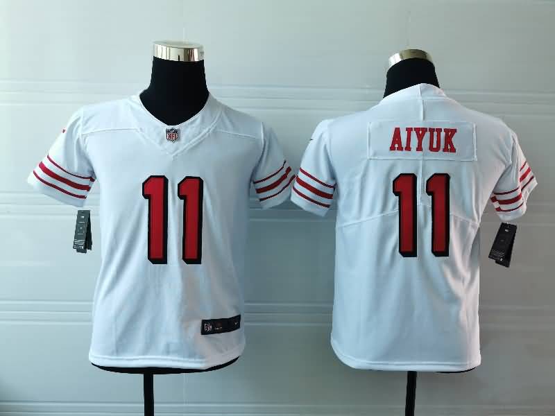 Kids San Francisco 49ers AIYUK #11 White Retro NFL Jersey