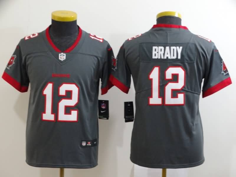 Kids Tampa Bay Buccaneers BRADY #12 Grey NFL Jersey