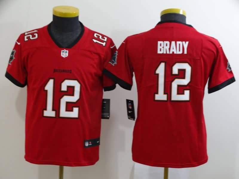 Kids Tampa Bay Buccaneers BRADY #12 Red NFL Jersey 02