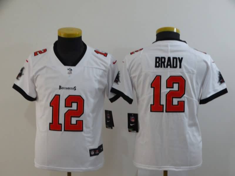 Kids Tampa Bay Buccaneers BRADY #12 White NFL Jersey 02