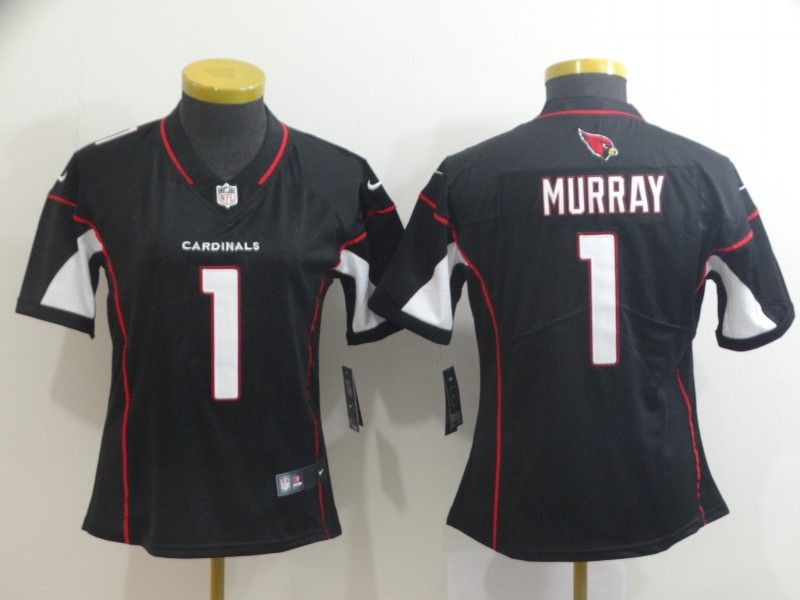 Arizona Cardinals MURRAY #1 Black Women NFL Jersey 02