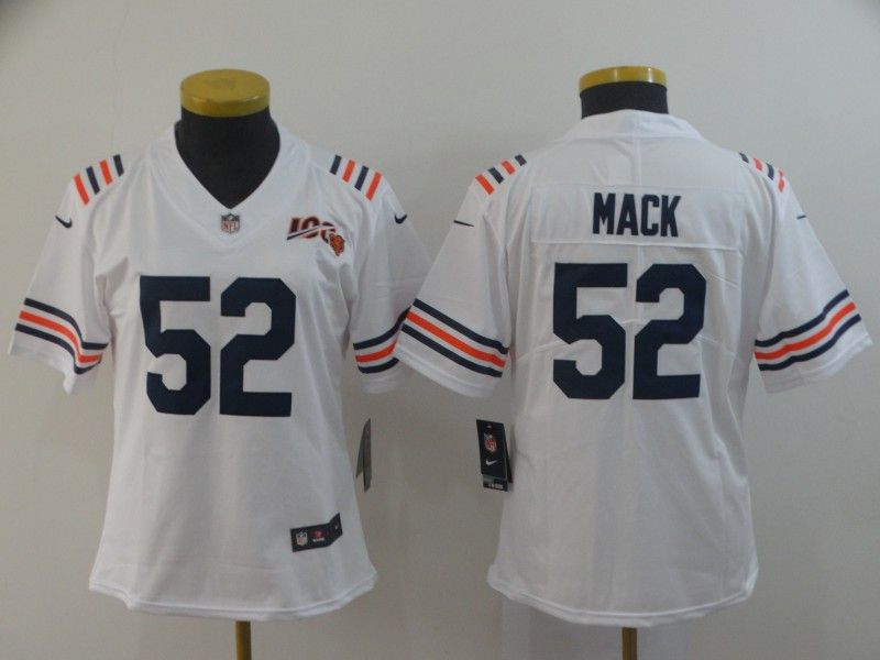 Chicago Bears MACK #52 White Women NFL Jersey