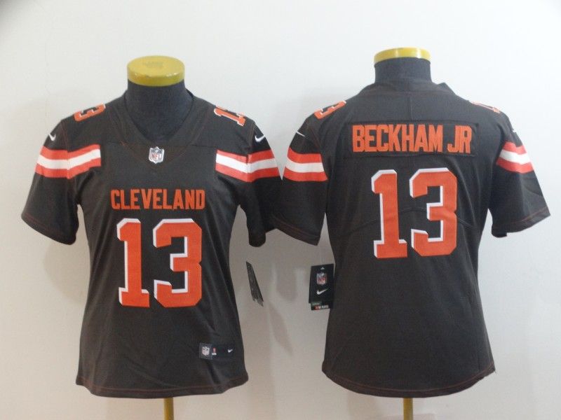 Cleveland Browns BECKHAM JR #13 Brown Women NFL Jersey