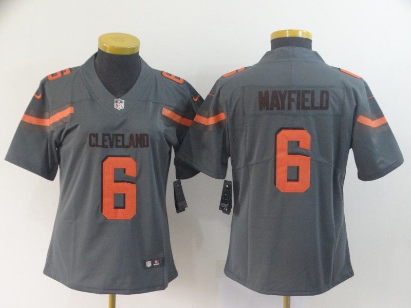 Cleveland Browns MAYFIELD #6 Grey Inverted Legend Women NFL Jersey