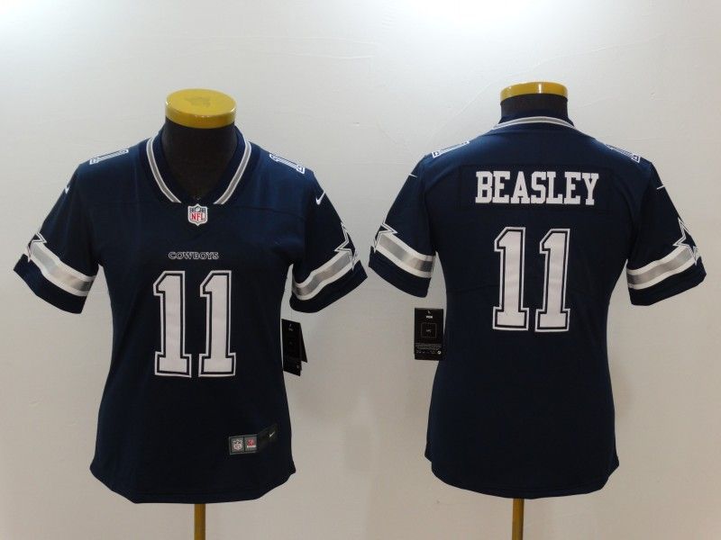 Dallas Cowboys BEASLEY #11 Dark Blue Women NFL Jersey 02