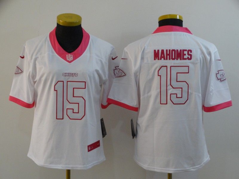 Kansas City Chiefs MAHOMES #15 White Fashion Women NFL Jersey