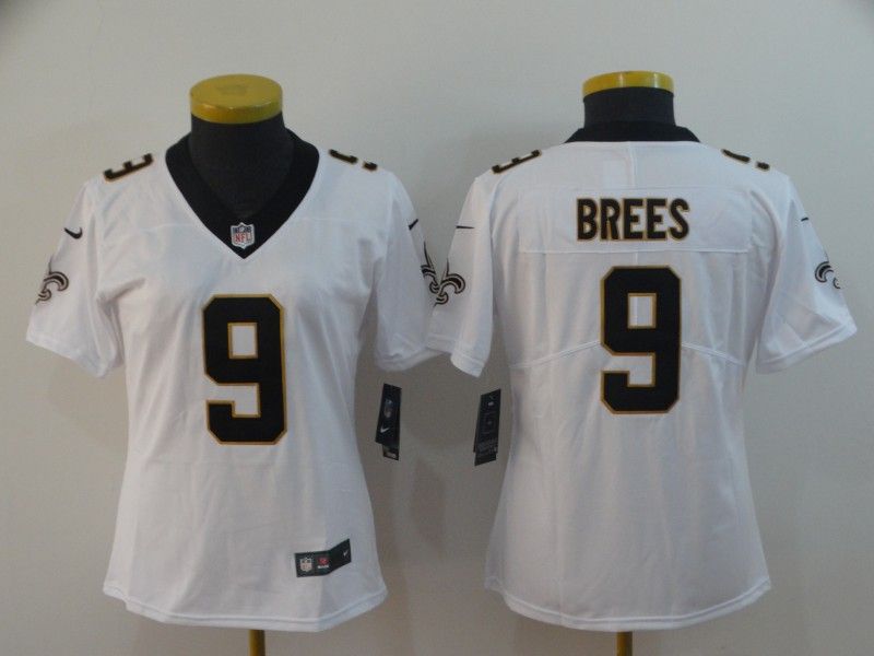 New Orleans Saints BREES #9 White Women NFL Jersey 02