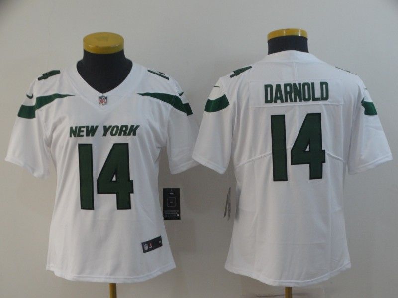 New York Jets DARNOLD #14 White Women NFL Jersey