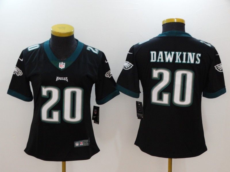 Philadelphia Eagles DAWKINS #20 Black Women NFL Jersey