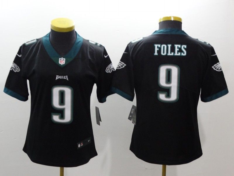 Philadelphia Eagles FOLES #9 Black Women NFL Jersey