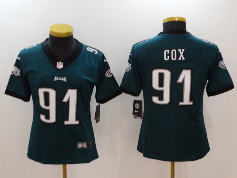 Philadelphia Eagles COX #91 Green Women NFL Jersey