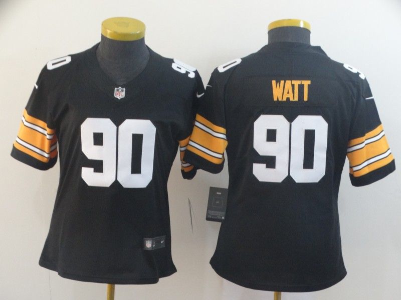 Pittsburgh Steelers WATT #90 Black Women NFL Jersey