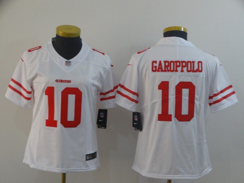 San Francisco 49ers GAROPPOLO #10 White Women NFL Jersey