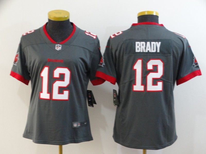 Tampa Bay Buccaneers BRADY #12 Grey Women NFL Jersey