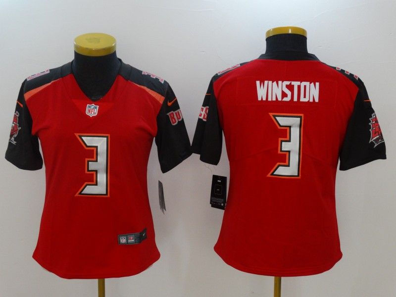 Tampa Bay Buccaneers WINSTON #3 Red Women NFL Jersey