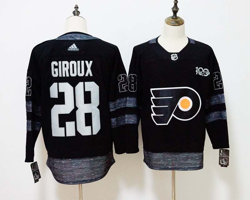 Philadelphia Flyers GIROUX #28 Black 100th Anniversary NHL Jersey