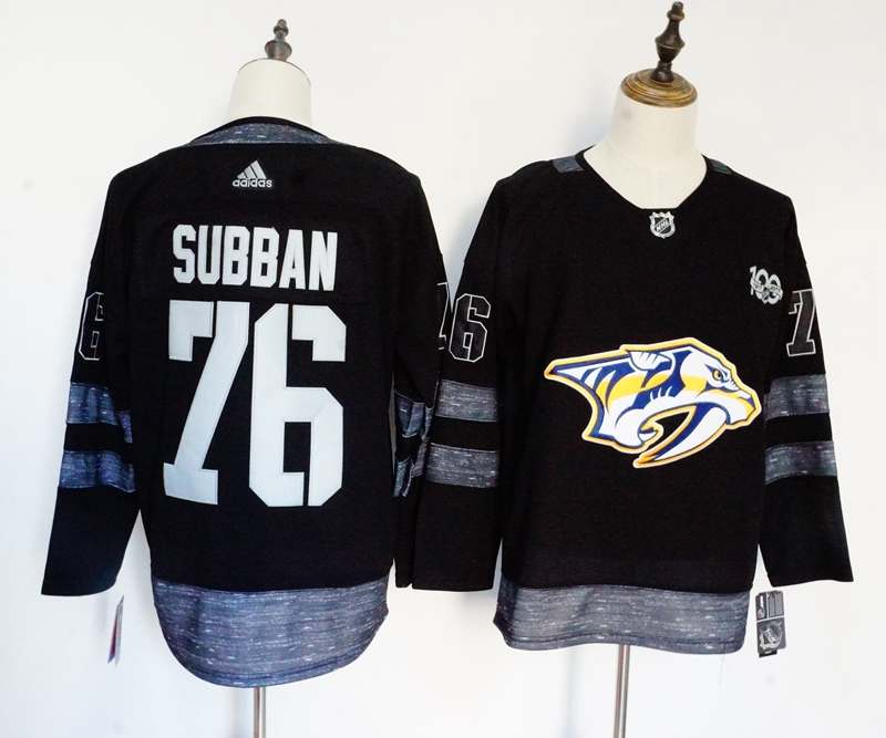 Nashville Predators SUBBAN #76 Black 100th Anniversary NHL Jersey