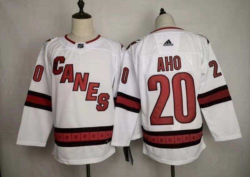 Carolina Hurricanes AHO #20 White NHL Jersey