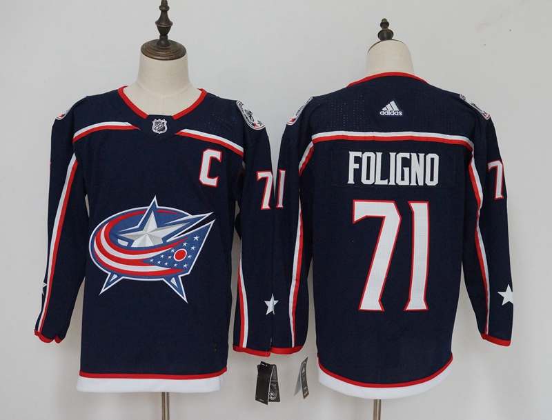 Columbus Blue Jackets FOLIGNO #71 Blue NHL Jersey