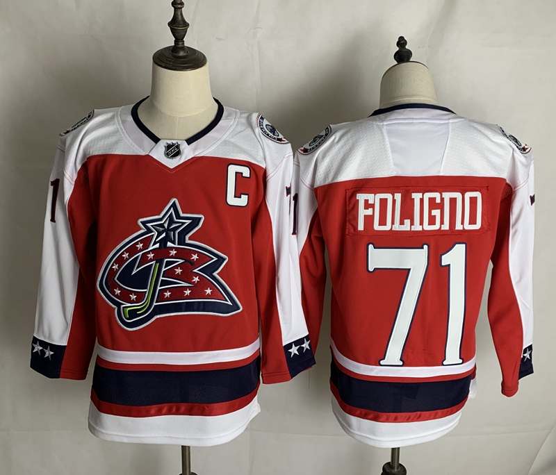 Columbus Blue Jackets FOLIGNO #71 Red NHL Jersey