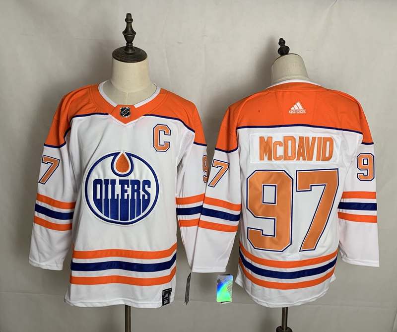 Edmonton Oilers MCDAVID #97 White NHL Jersey 02