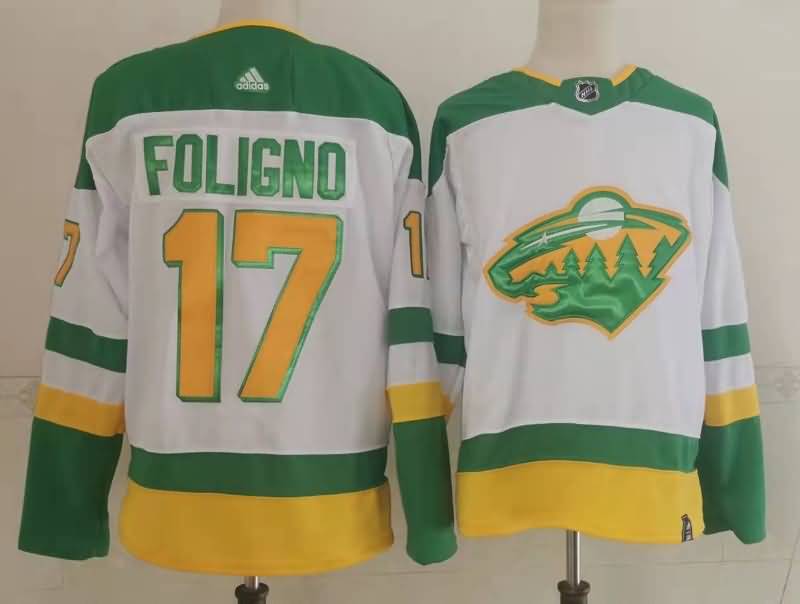 Minnesota Wild FOLIGNO #17 White NHL Jersey