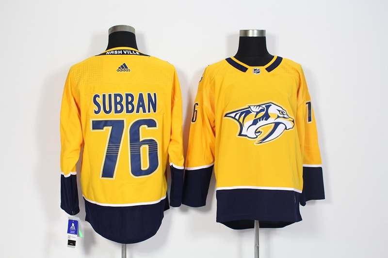 Nashville Predators SUBBAN #76 Yellow NHL Jersey