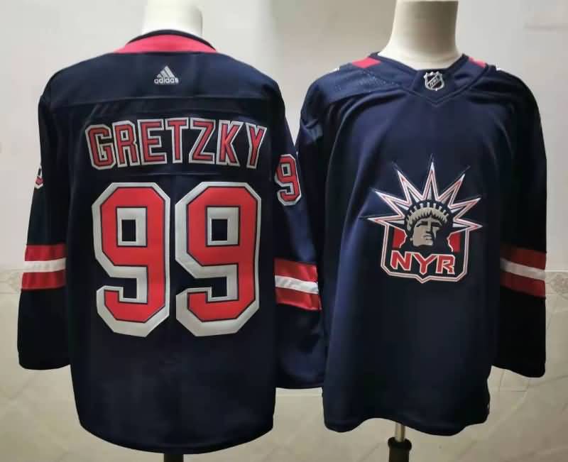 New York Rangers GRETZKY #99 Dark Blue Classics NHL Jersey