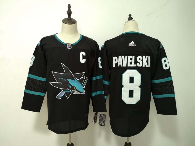 San Jose Sharks PAVELSKI #8 Black NHL Jersey