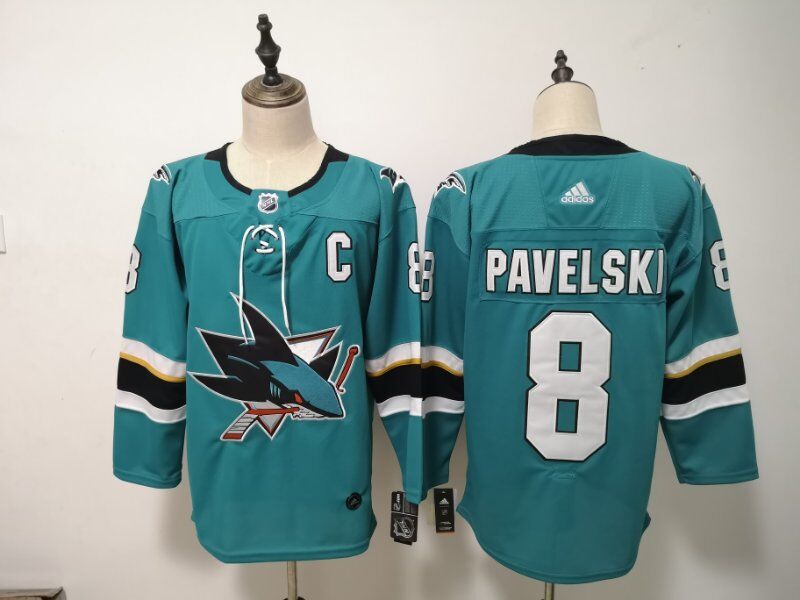 San Jose Sharks PAVELSKI #8 Blue NHL Jersey