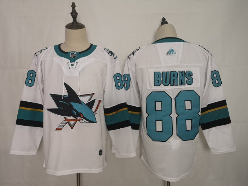 San Jose Sharks BURNS #88 White NHL Jersey