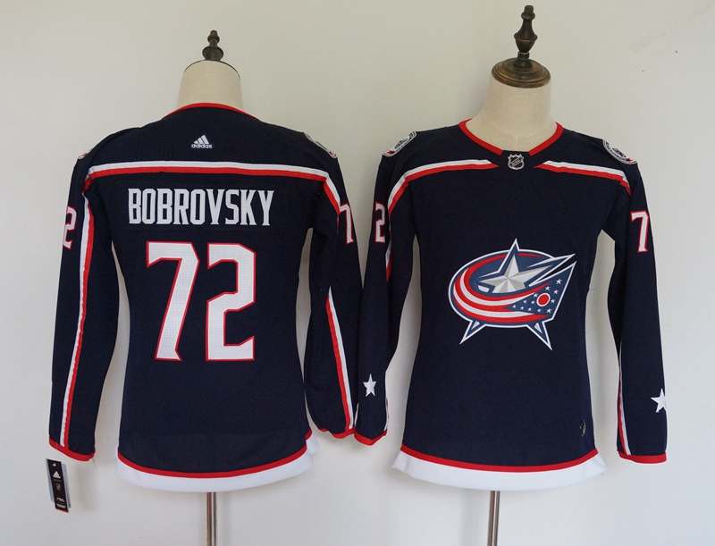 Columbus Blue Jackets BOBROVSKY #72 Blue Women NHL Jersey