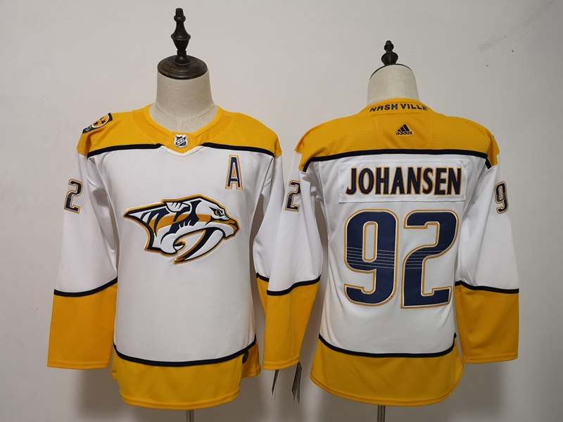 Nashville Predators JOHANSEN #92 White Women NHL Jersey