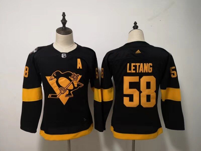 Pittsburgh Penguins LETANG #58 Black Women NHL Jersey