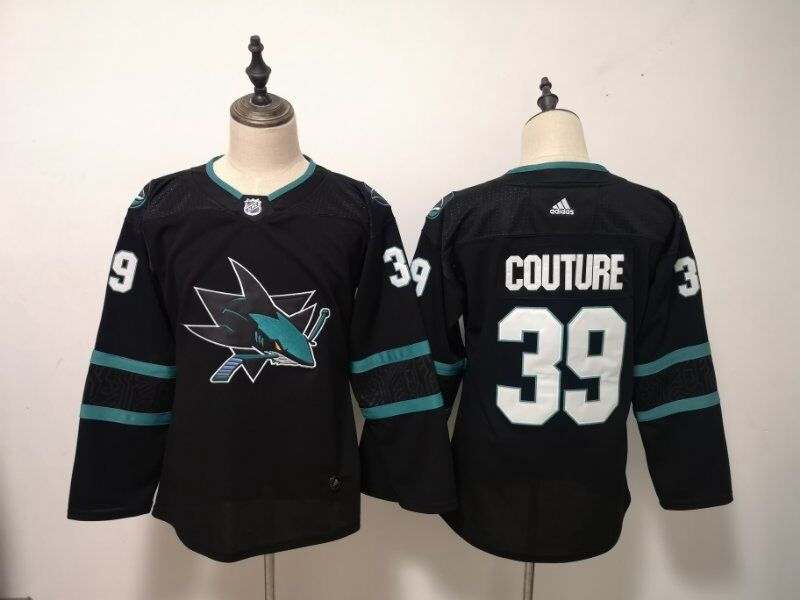 San Jose Sharks COUTURE #39 Black Women NHL Jersey