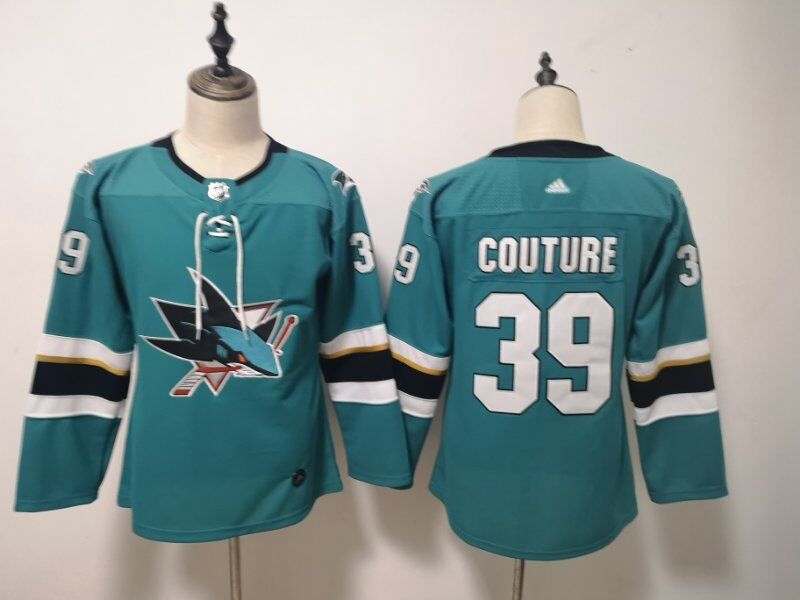 San Jose Sharks COUTURE #39 Green Women NHL Jersey