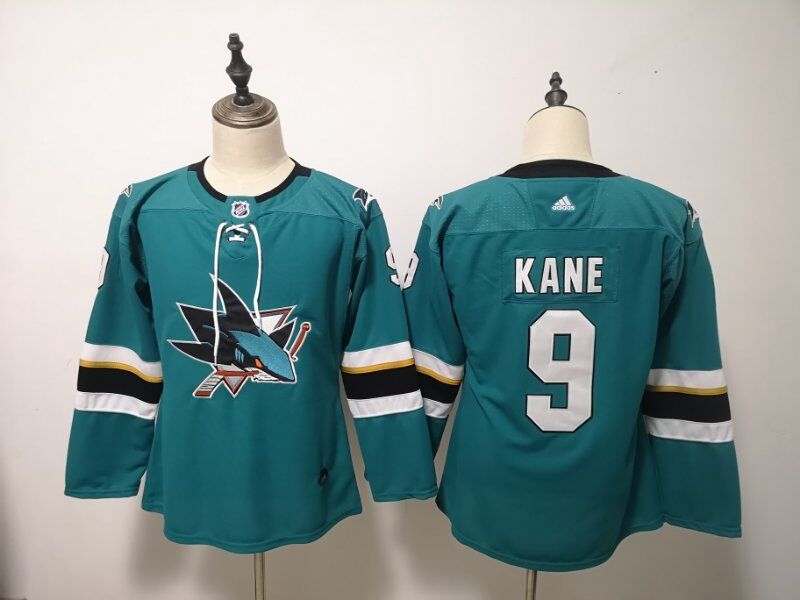 San Jose Sharks KANE #9 Green Women NHL Jersey