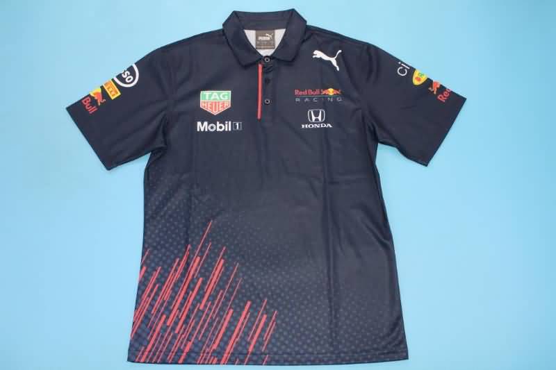 Thailand Quality(AAA) 2021 Red Bull Dark Blue Polo Soccer T-Shirt 02