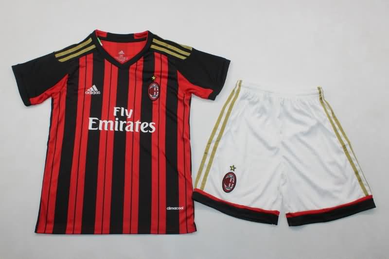 2013/14 AC Milan Home Kids Soccer Jersey And Shorts